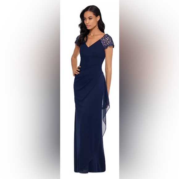 Xscape Dresses & Skirts - Xscape Asymmetrical Navy Dress. 20W
